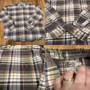 Cinch Men’s Plaid Button Down Shirt Medium Earth Tone Western Cowboy